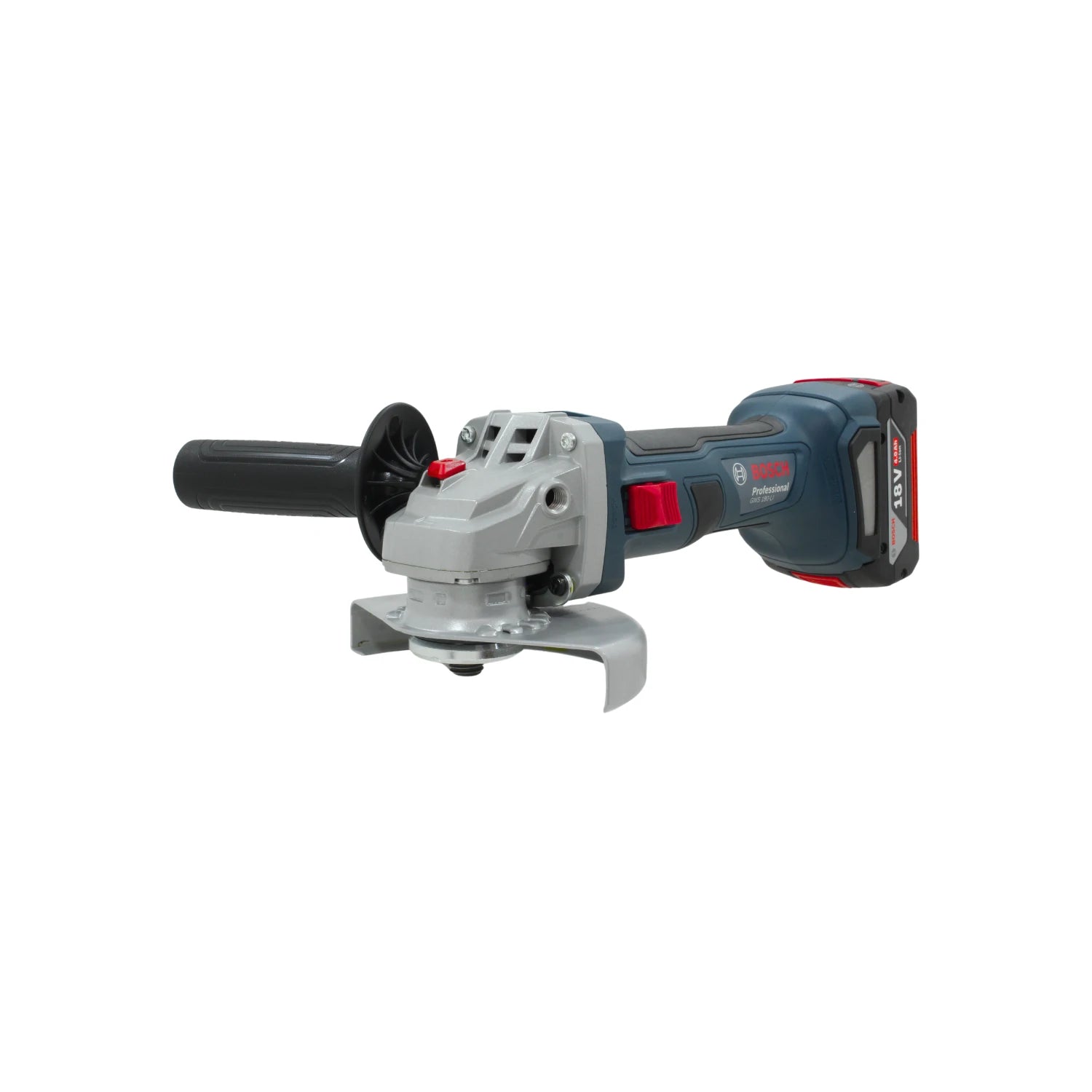 Esmeriladora angular inalámbrica Bosch 18V azul y gris, batería de litio, para corte y desbaste