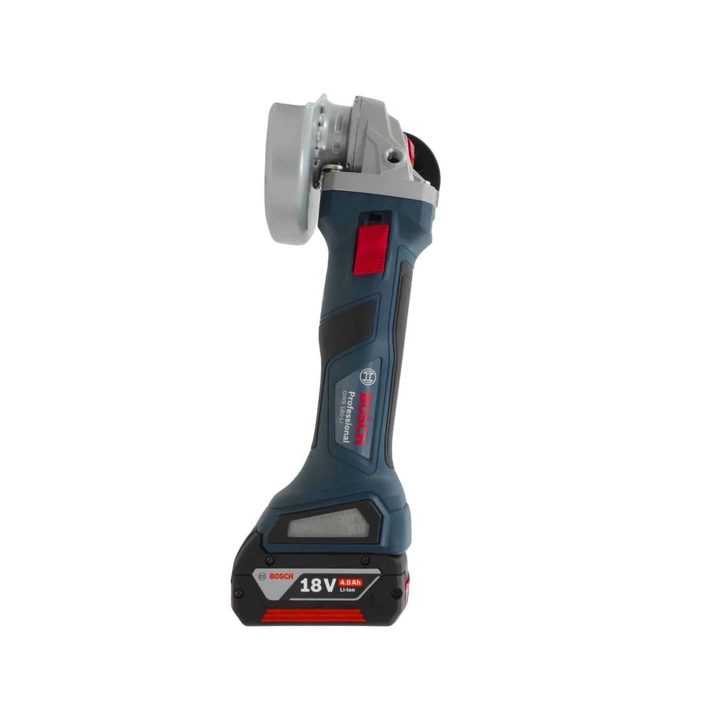 Esmeriladora angular inalámbrica Bosch GWS 180-LI 18V con batería 4.0Ah Li-ion azul