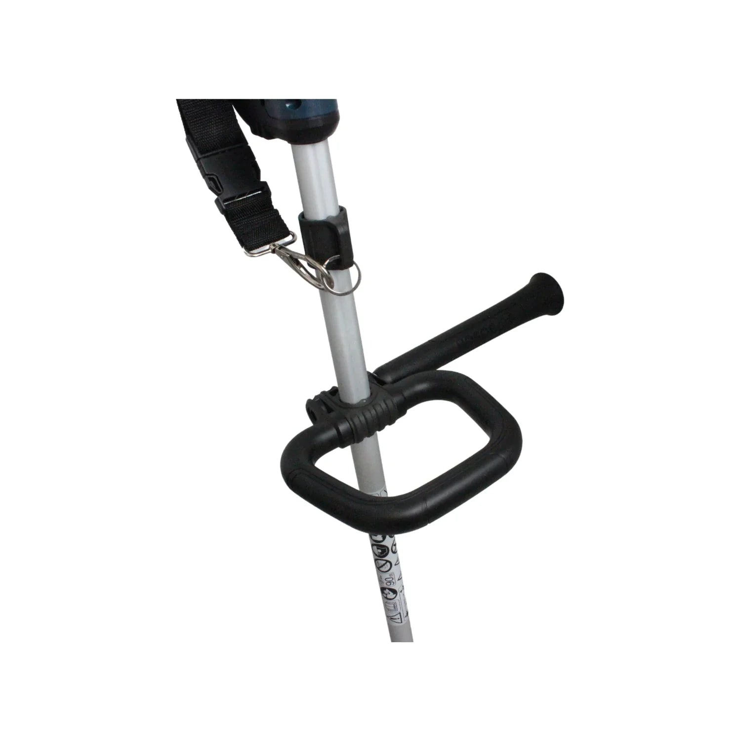 Empuñadura auxiliar ergonómica tipo D y arnés de hombro para desbrozadora inalámbrica, color negro