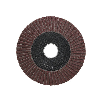Disco flap de láminas abrasivas color café para amoladora angular, ideal para desbaste y pulido de metal