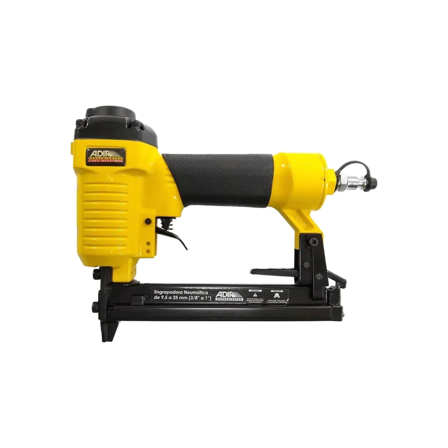 Engrapadora neumática Adir amarilla y negra para grapas de 9.5 a 25 mm (3/8 a 1 pulgada)