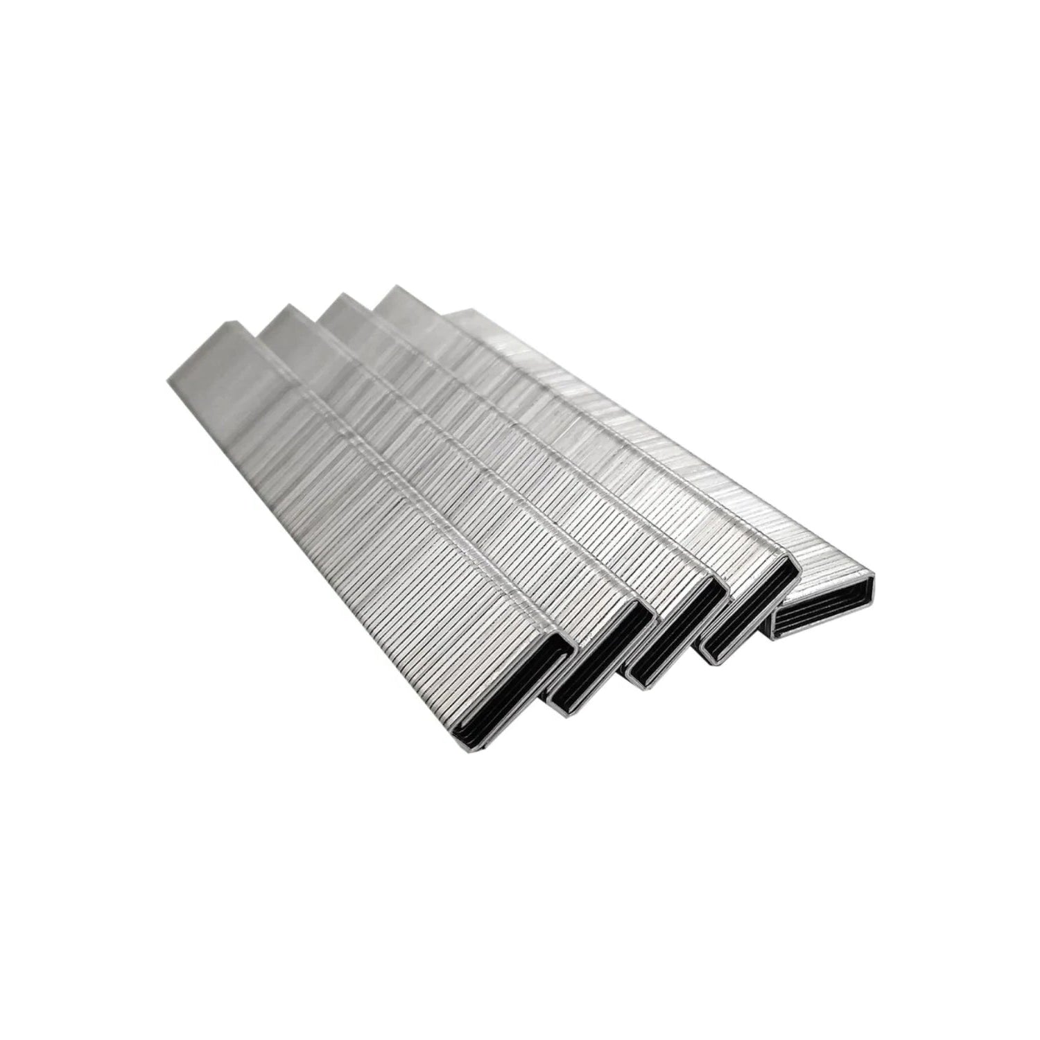 Tiras de grapas metálicas brillantes para engrapadora neumática, material de ferretería.