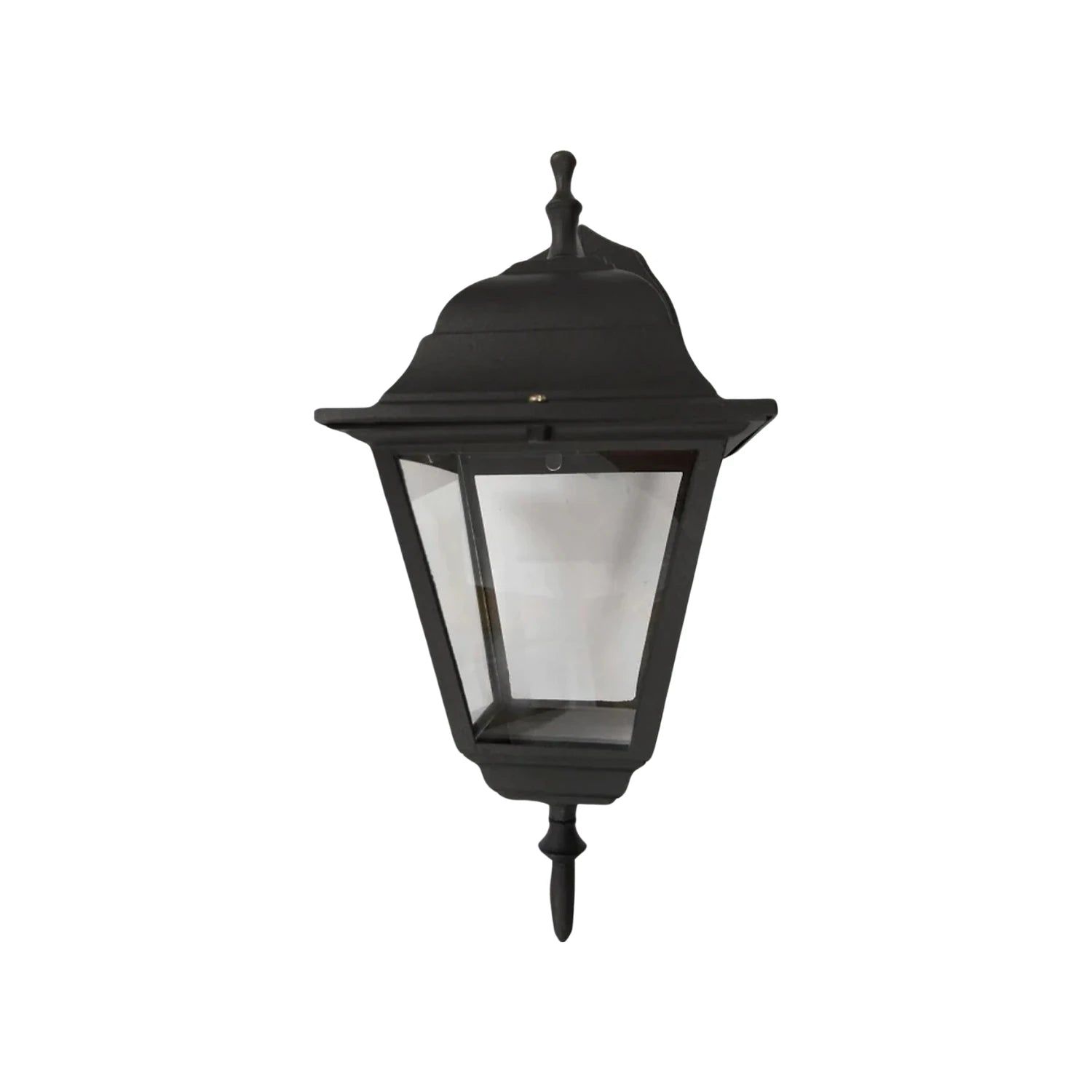 Lámpara farol negro cuadrado de pared para exterior, iluminación estilo clásico