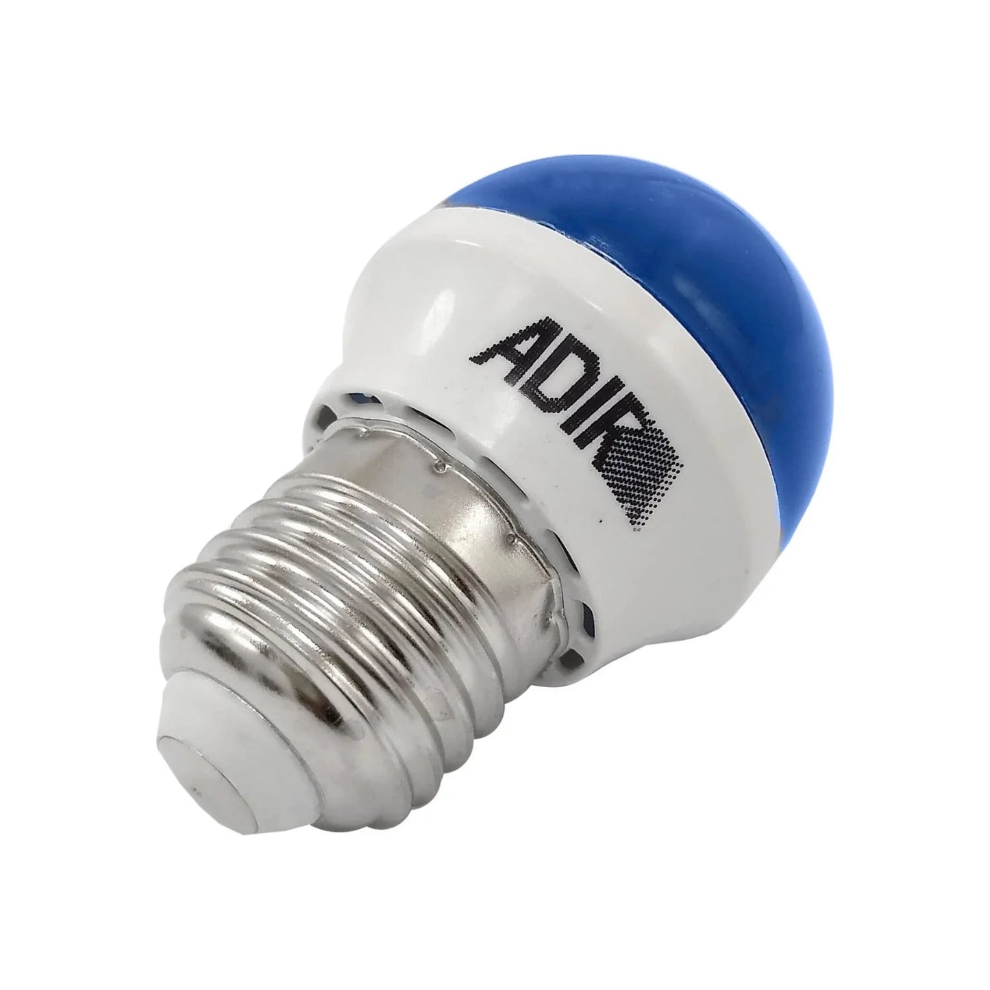 Foco LED azul Adir de 1W con rosca estándar, ideal para iluminación de señalización o ambiente