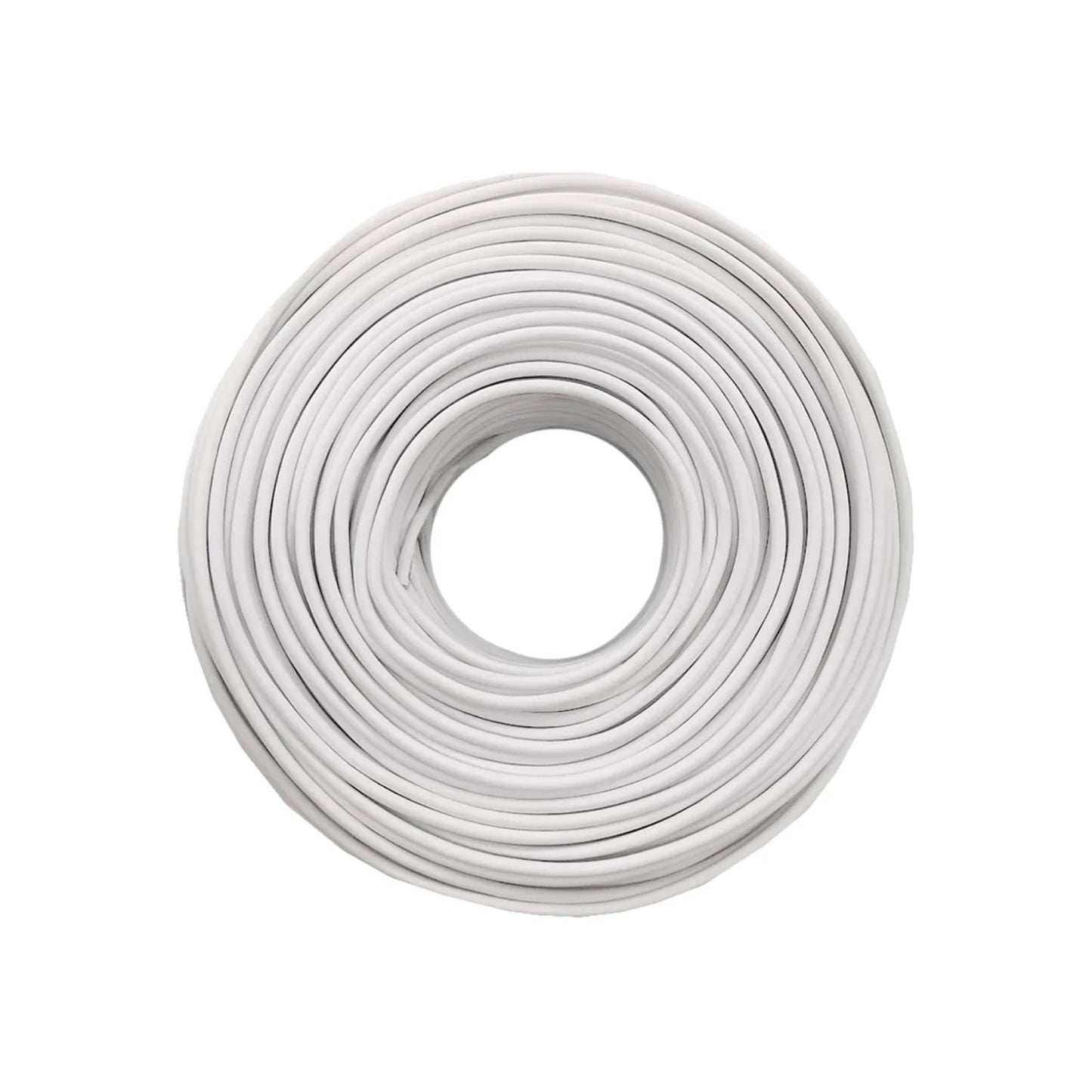Rollo de cable eléctrico calibre 12 blanco, ideal para instalaciones eléctricas residenciales y comerciales.