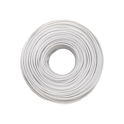Rollo de cable eléctrico calibre 12 blanco, ideal para instalaciones eléctricas residenciales y comerciales.