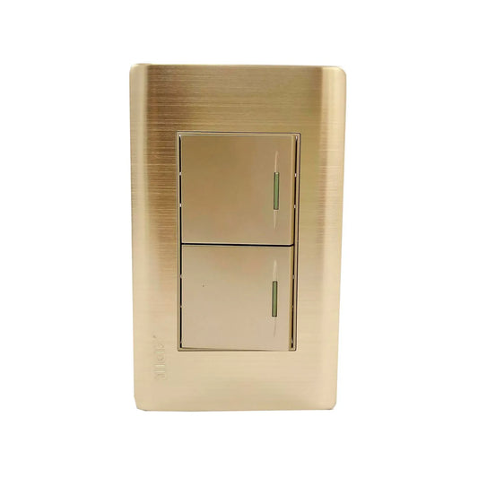 Placa 2 apagadores rose gold Adir 4626 florence