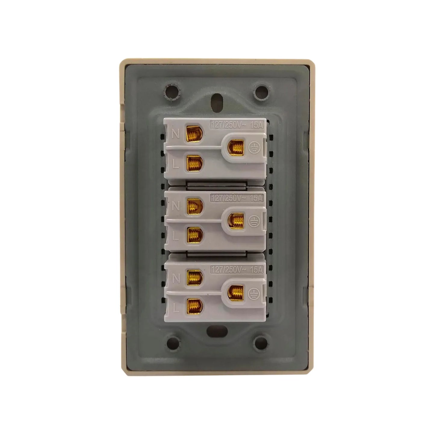 Placa 3 contactos rose gold Adir 4637 florence