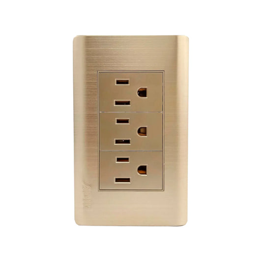 Placa 3 contactos rose gold Adir 4637 florence