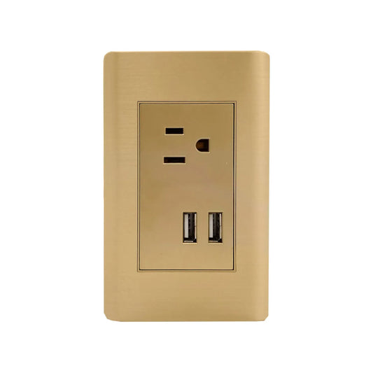 Placa 1 contacto/2 USB rose gold Adir 4639 florence