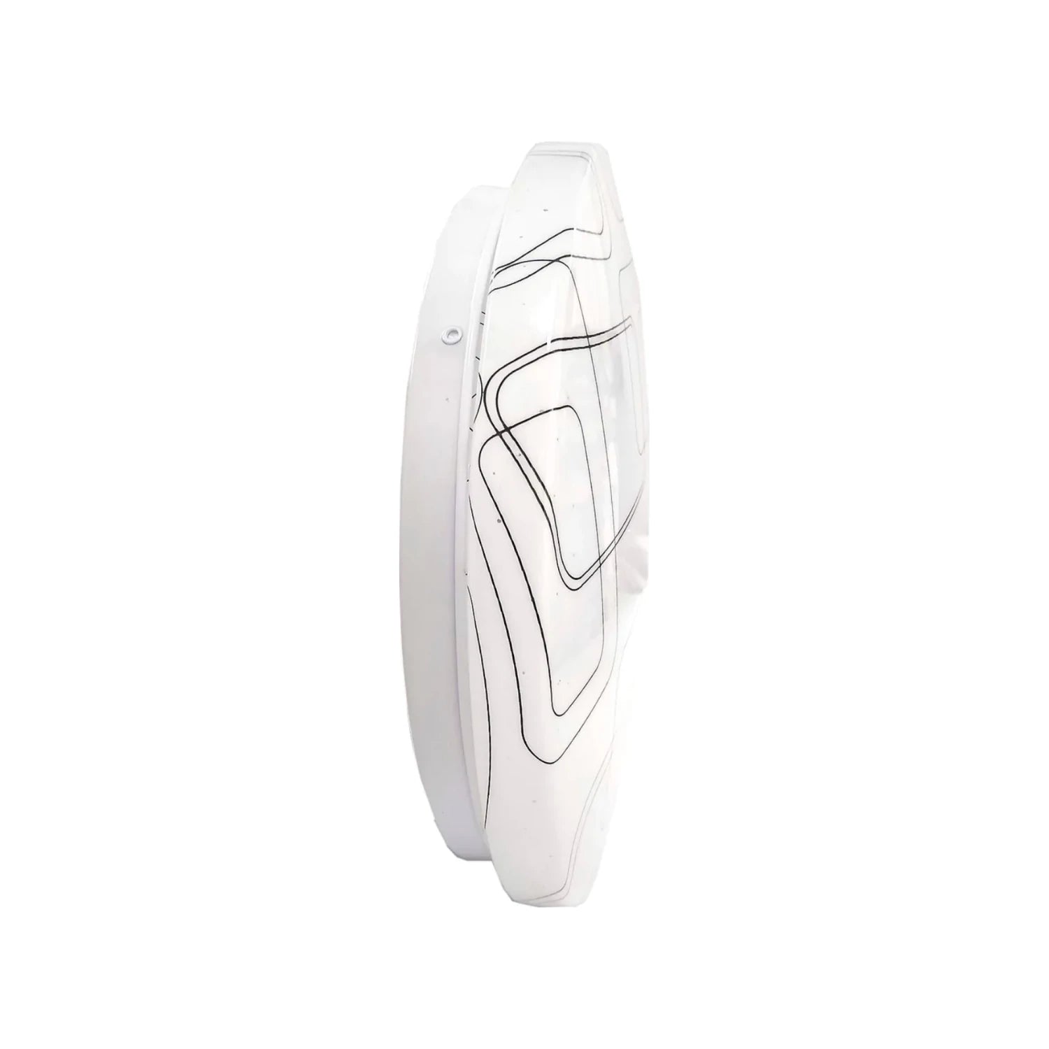 Plafón LED 18W Adir redondo blanco para sobreponer, diseño moderno de líneas negras
