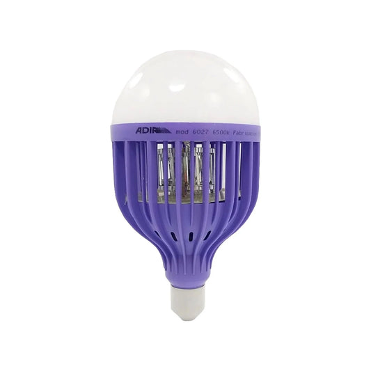 Foco LED Adir 6027 mata insectos, luz blanca fría 6500K, con protector morado, para uso doméstico