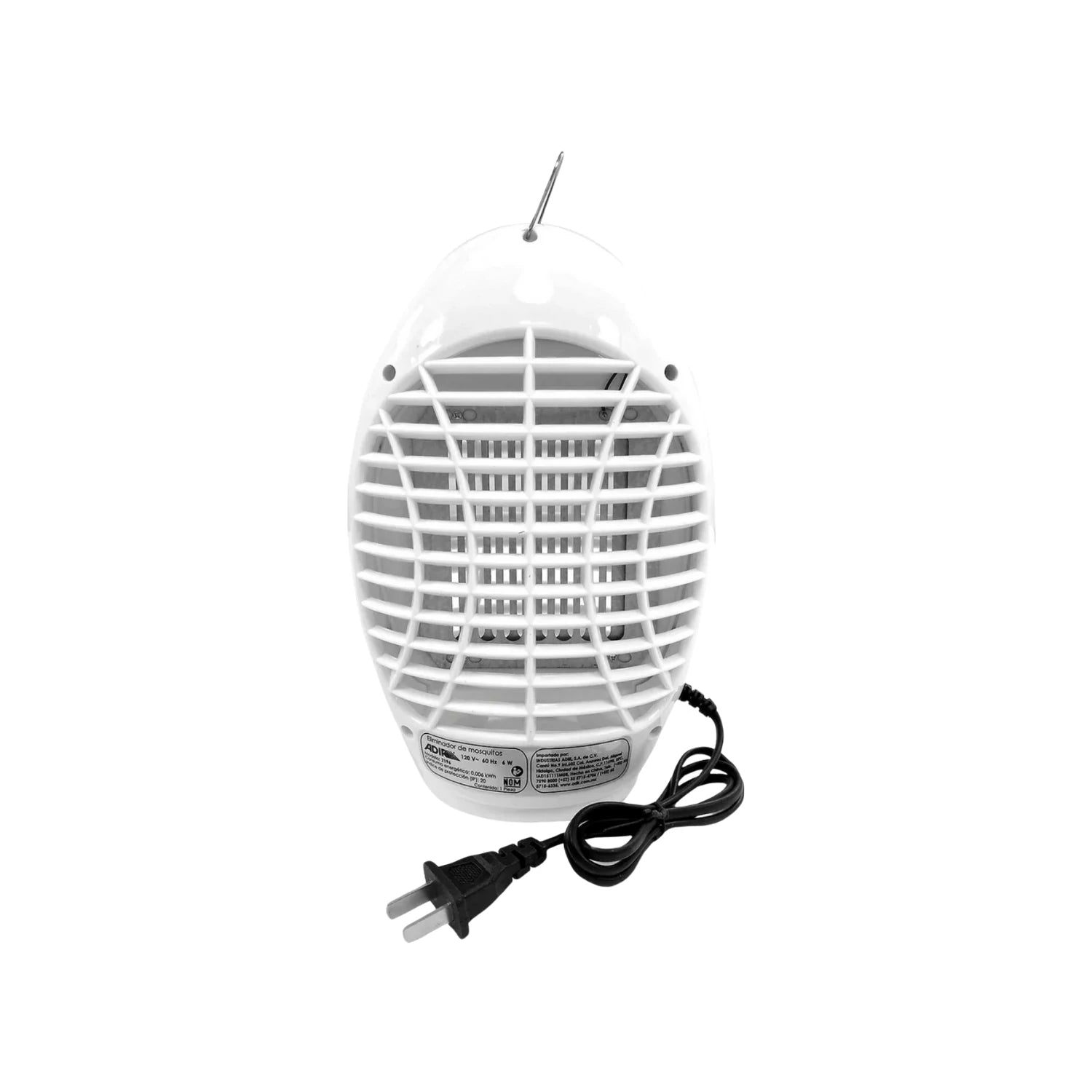 Eliminador de mosquitos eléctrico Adir 6W blanco con enchufe y gancho para colgar