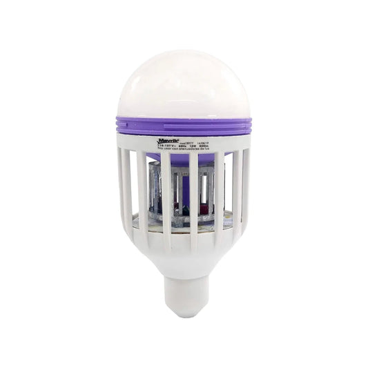 Foco LED Mavrik 15W blanco con aro morado, mata insectos eléctrico para mosquitos y plagas del hogar