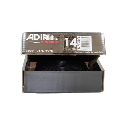 Cable #14 negro 100 m Adir premium 10207