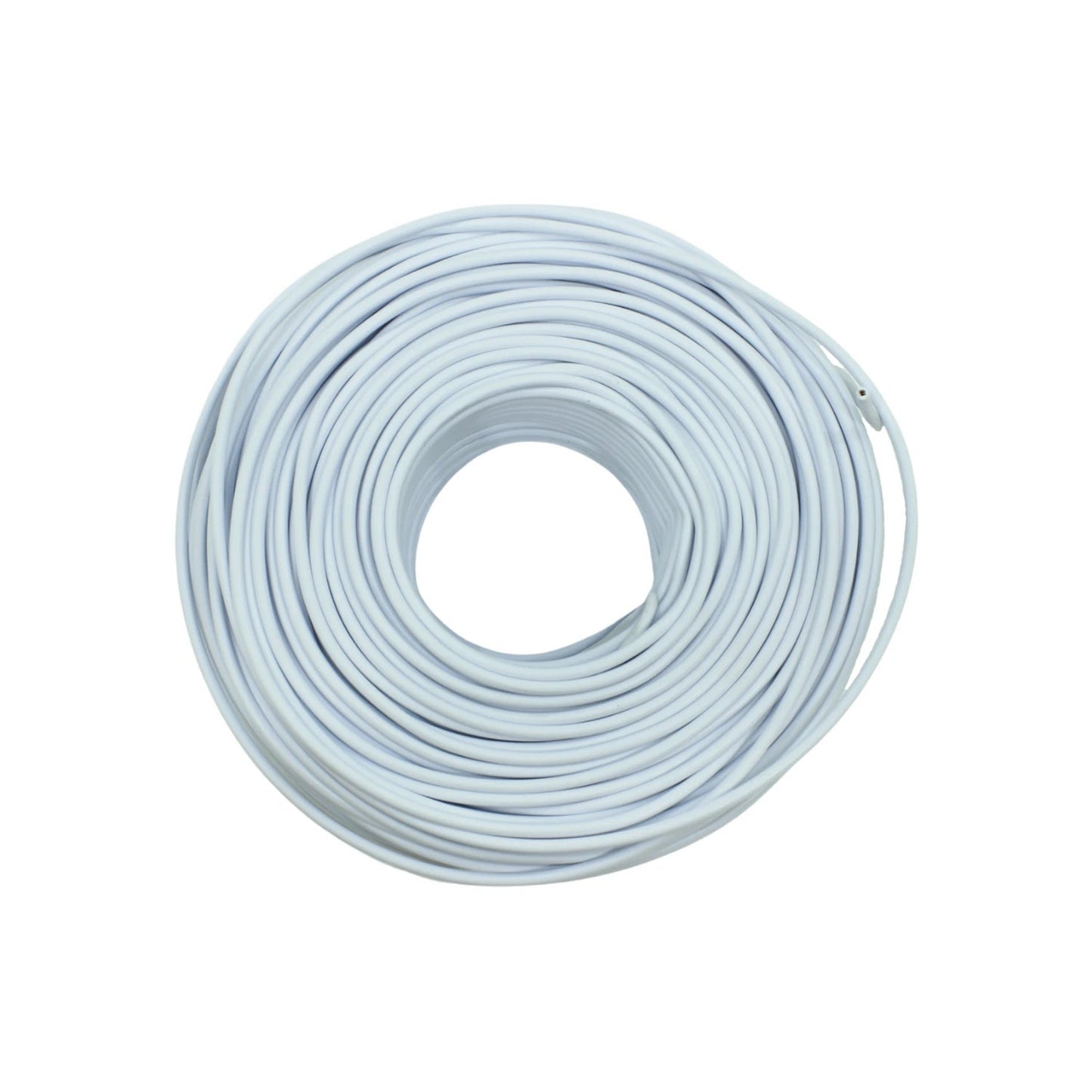 Cable eléctrico blanco calibre 14 en rollo para instalaciones.