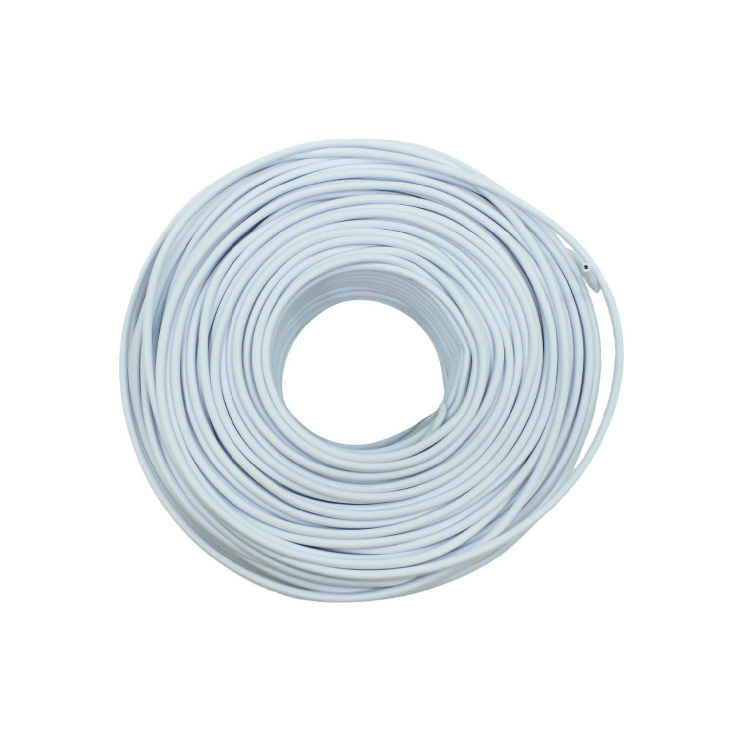Cable eléctrico blanco calibre 14 en rollo para instalaciones.