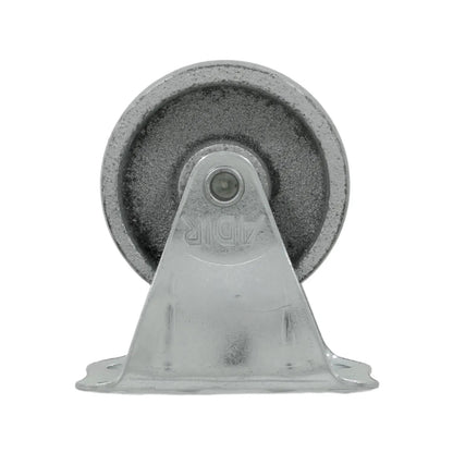 Rodaja Adir fija con placa de metal galvanizado, rueda gris de hierro fundido para carros