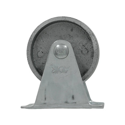 Rodaja metálica fija de 2.5 pulgadas Adir, con placa de montaje, rueda de hierro gris para uso industrial