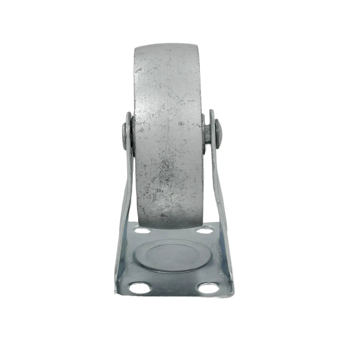 Rodaja de placa fija de metal, rueda galvanizada de 3 pulgadas, color gris, para muebles y carros industriales.
