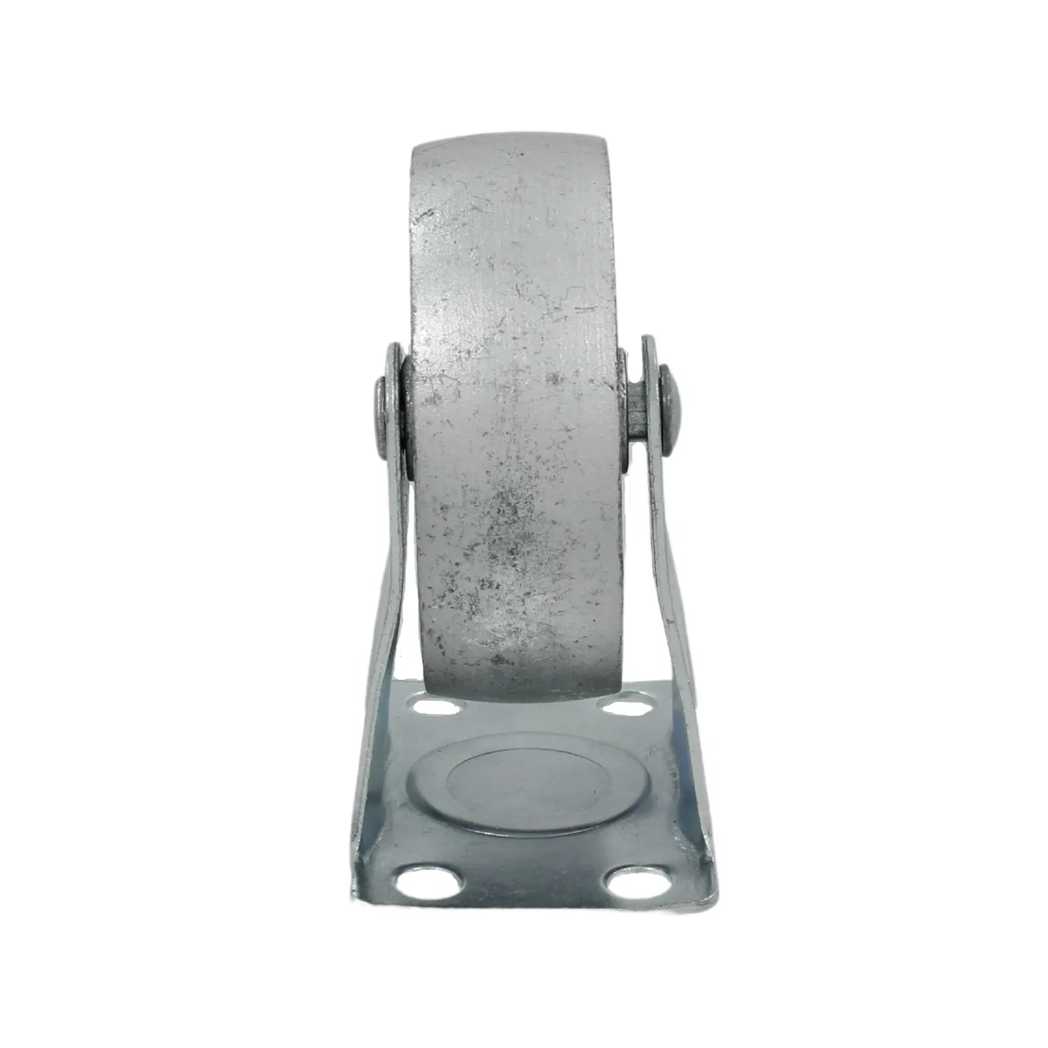 Rodaja de placa fija de metal, rueda galvanizada de 3 pulgadas, color gris, para muebles y carros industriales.