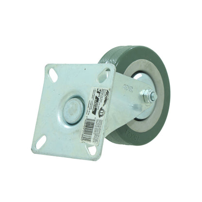 Rodaja giratoria Adir 9127 de 3" (75mm), rueda de PVC verde gris, base metálica para uso general