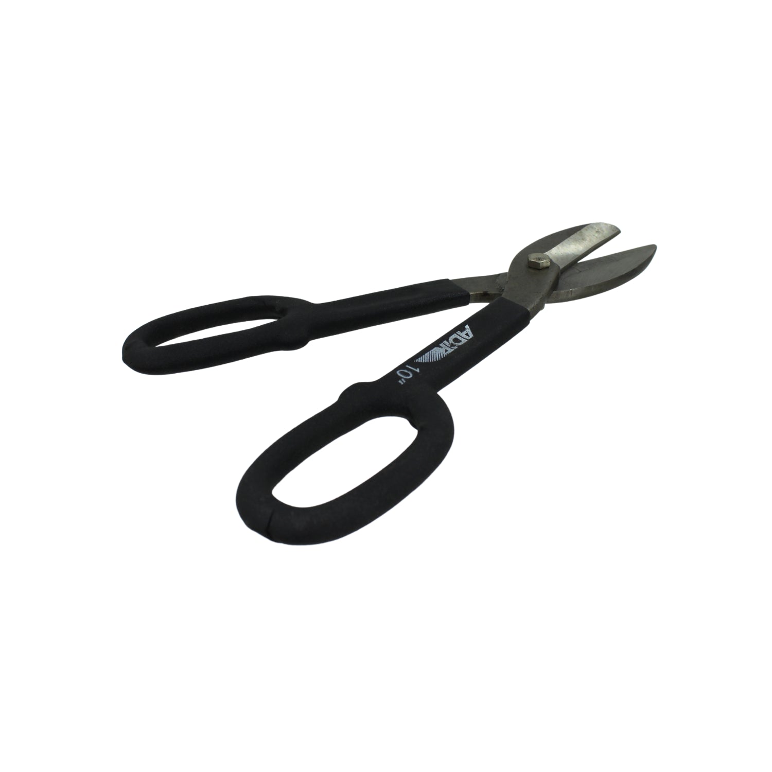 Tijera para hojalatero Adir 10 pulgadas, cizalla manual con mangos negros para corte de lámina y metal