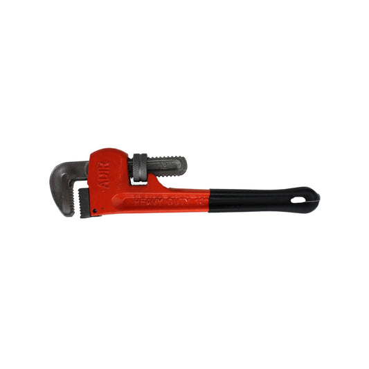Llave Stilson Adir 12 pulgadas heavy duty, roja y negra, para trabajos de fontanería profesional.