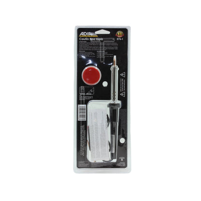 Cautín tipo lápiz Adir 576-I de 30W para soldadura electrónica, en blister con soldadura y soporte