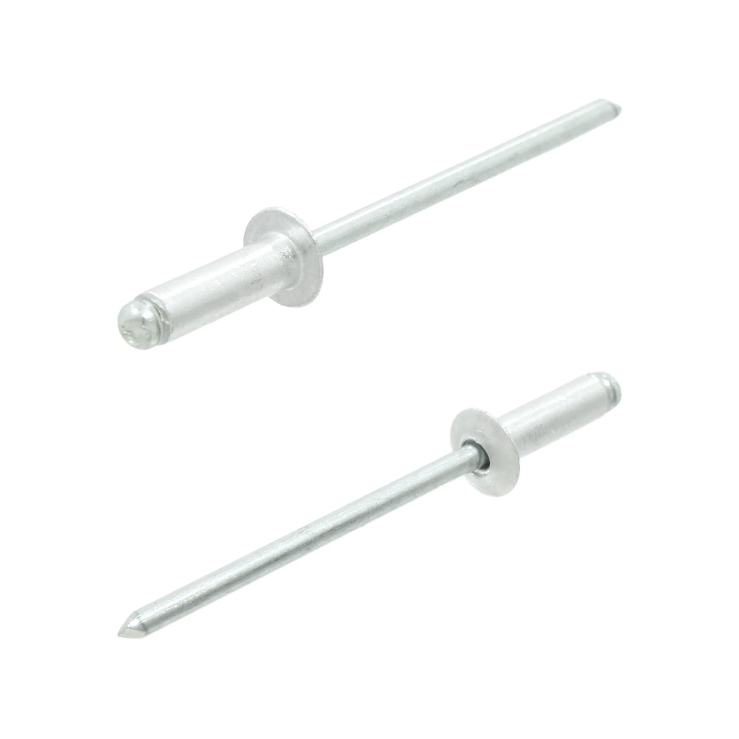 Remache ciego de aluminio 1/8" (6mm) para unión de piezas, acabado plateado