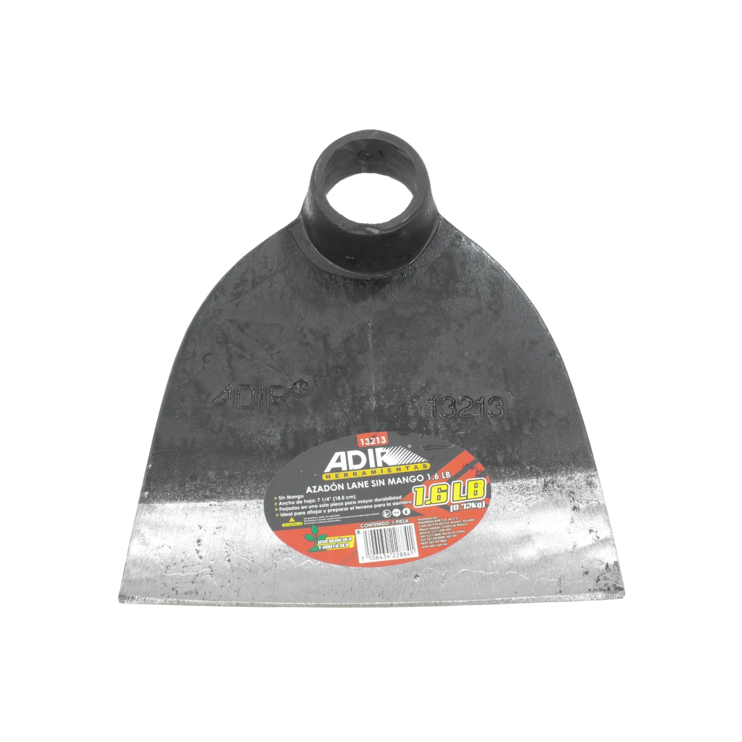 Azadón Adir Lane sin mango 1.6 lb, cabeza metálica para labranza y jardinería