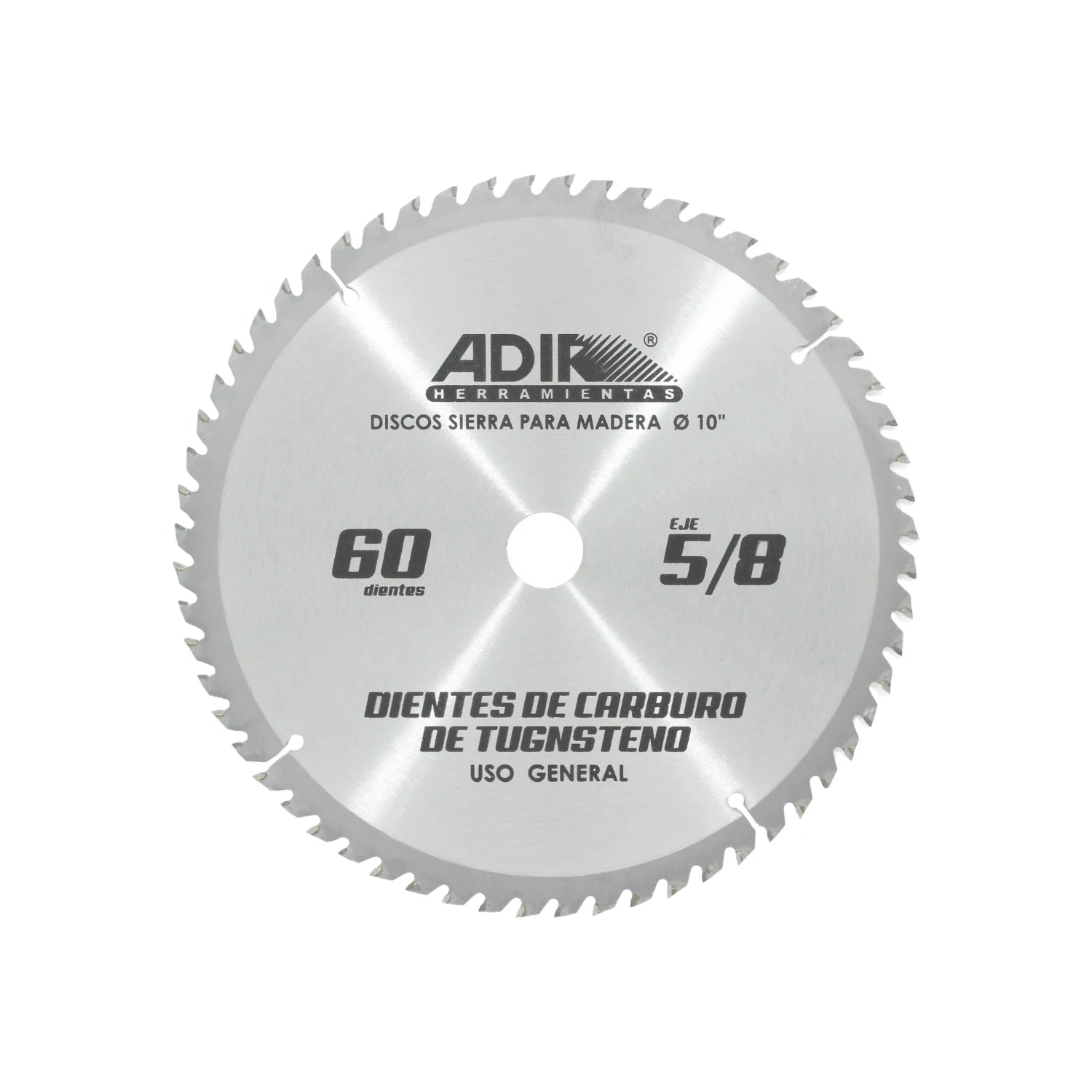 Disco sierra circular ADIK 10 pulgadas para madera, 60 dientes de carburo de tungsteno, eje 5/8 uso general