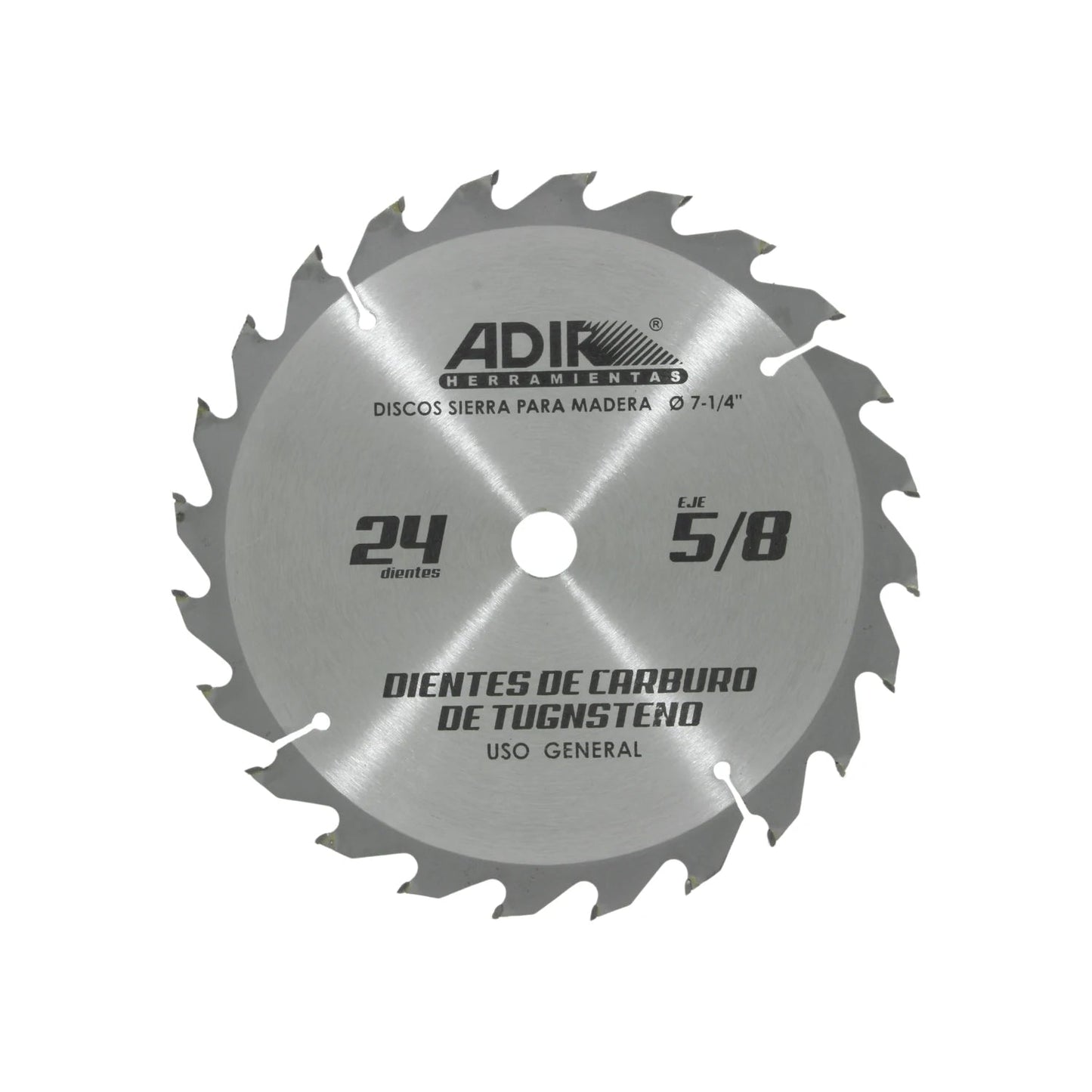 Disco sierra circular Adir para madera 7-1/4" 24 dientes de carburo de tungsteno, uso general