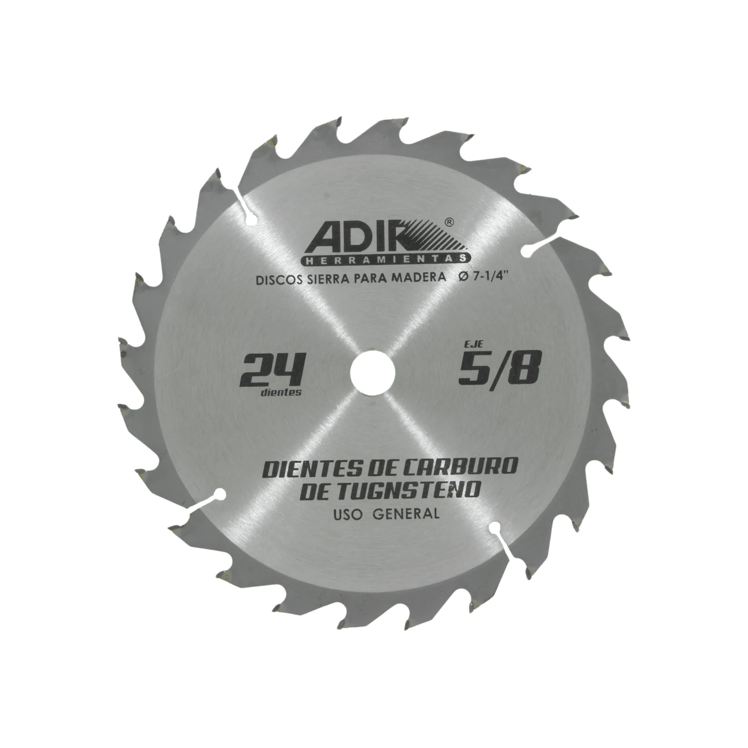 Disco sierra circular Adir para madera 7-1/4" 24 dientes de carburo de tungsteno, uso general