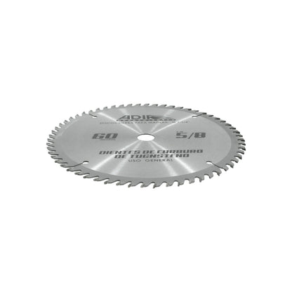 Disco sierra circular Adir 7 1/4" 60 dientes para madera, carburo tungsteno, eje 5/8" uso general