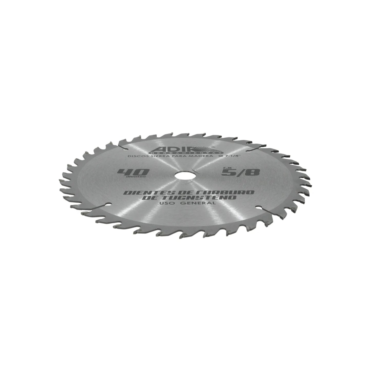 Disco sierra circular Adir 7-1/4" 40 dientes carburo tungsteno para madera uso general