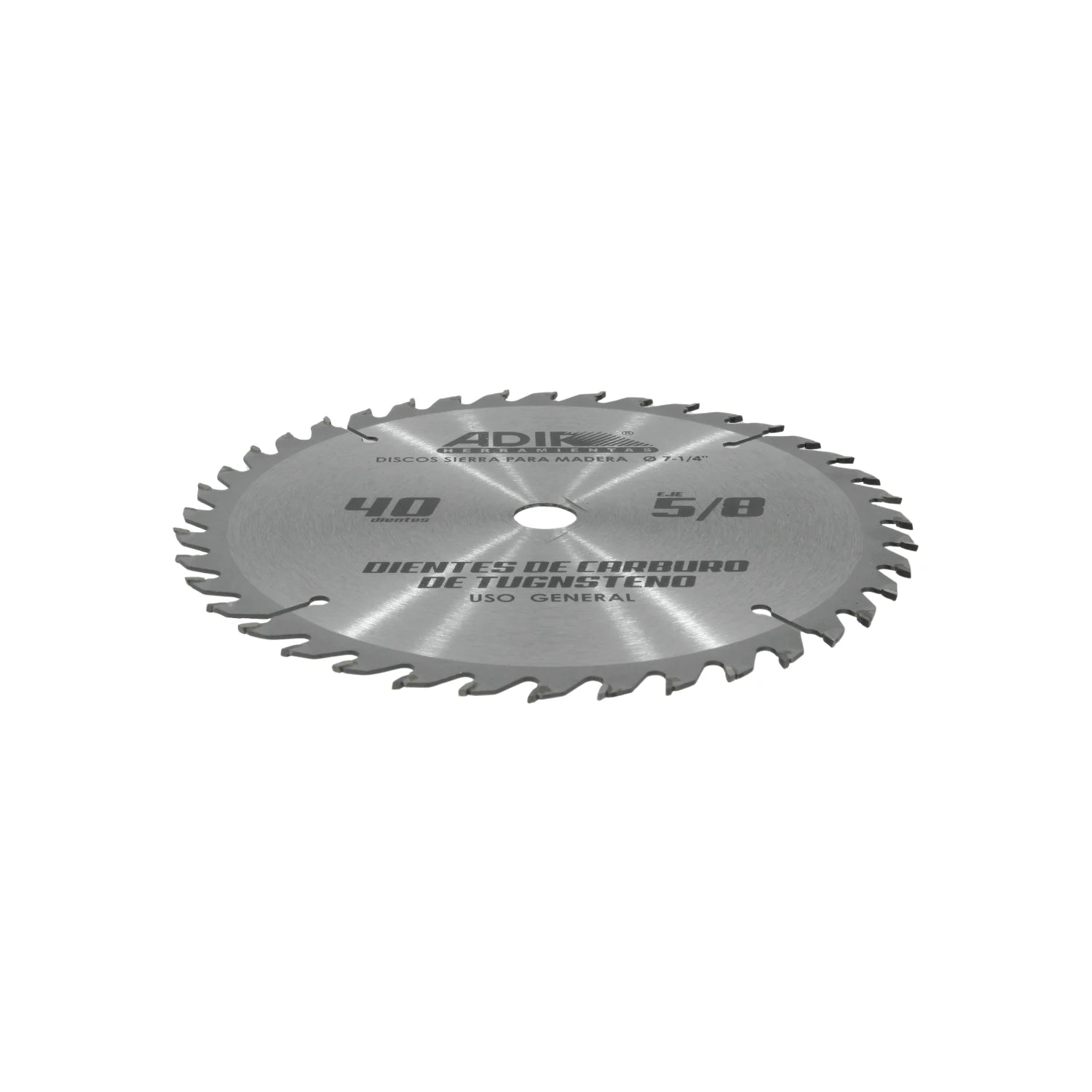 Disco sierra circular Adir 7-1/4" 40 dientes carburo tungsteno para madera uso general