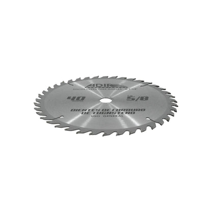 Disco sierra circular Adir 7-1/4" 40 dientes carburo tungsteno para madera uso general