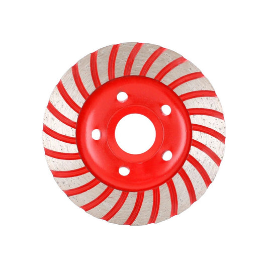 Copa diamante turbo roja 4" para desbaste rápido de concreto, granito y mampostería