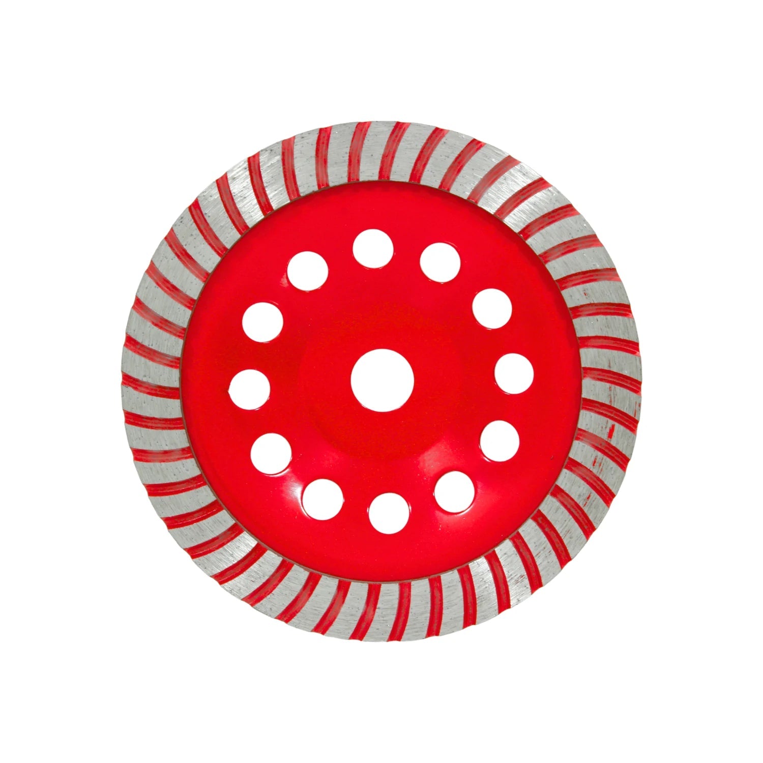Copa diamante turbo roja de 7 pulgadas para desbaste de concreto, piedra y mampostería