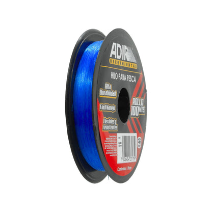 Adir Hilo para pesca azul de 0.30mm, rollo 100 metros. Línea de alta durabilidad y fácil manejo.