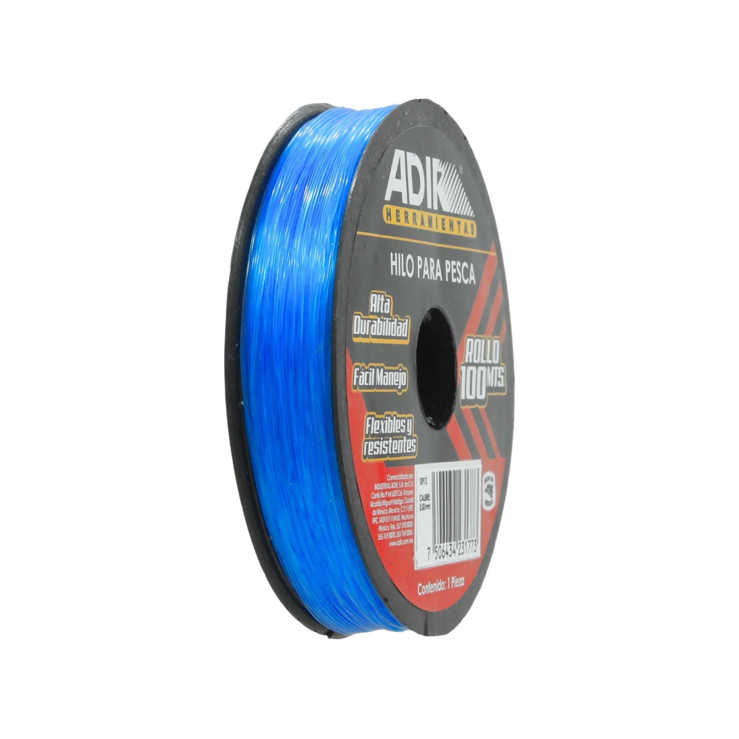 Hilo para pesca Adir azul 0.50 mm x 100 m, alta durabilidad y fácil manejo