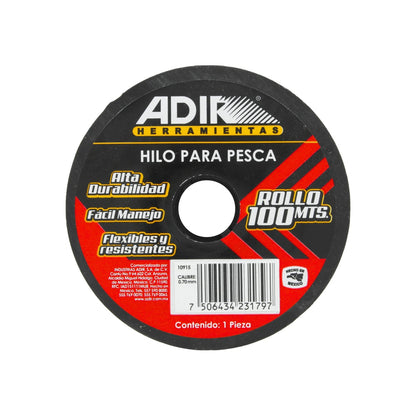 Hilo para pescar ADIK 0.70mm x 100 metros, alta durabilidad, flexible y resistente para pesca.