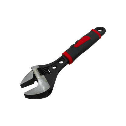 Llave ajustable profesional 10 pulgadas con mango ergonómico negro y rojo para ferretería