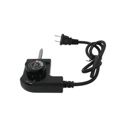 Termostato de control de temperatura negro desmontable con perilla reguladora y cable de alimentación para electrodomésticos