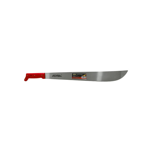 Machete Adir pulido de 20 pulgadas con hoja de acero y mango ergonómico rojo para corte y desbroce