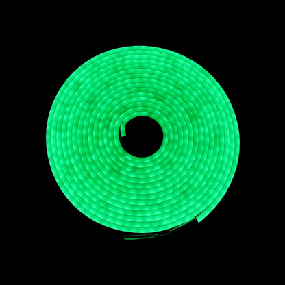Tira LED verde neón flexible de 5m enrollada para iluminación decorativa y acentos de luz