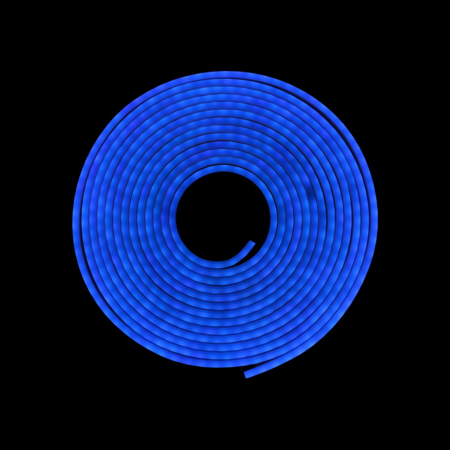 Tira LED neón azul 5m, flexible y enrollada, para iluminación decorativa