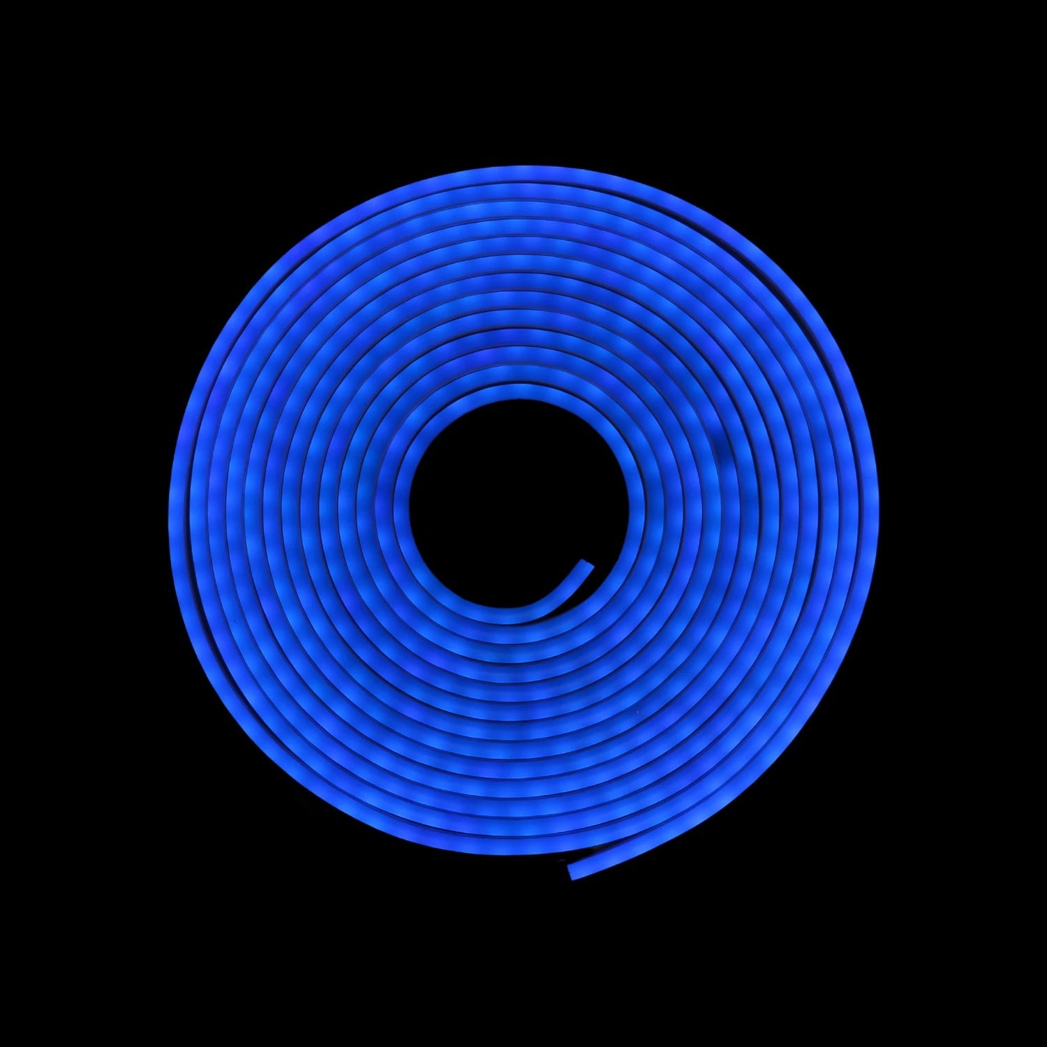 Tira LED neón azul 5m, flexible y enrollada, para iluminación decorativa
