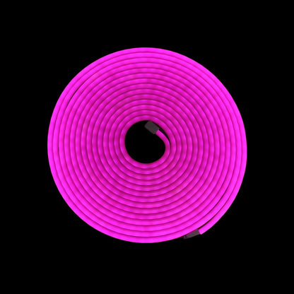 Tira LED neón rosa enrollada para iluminación decorativa brillante